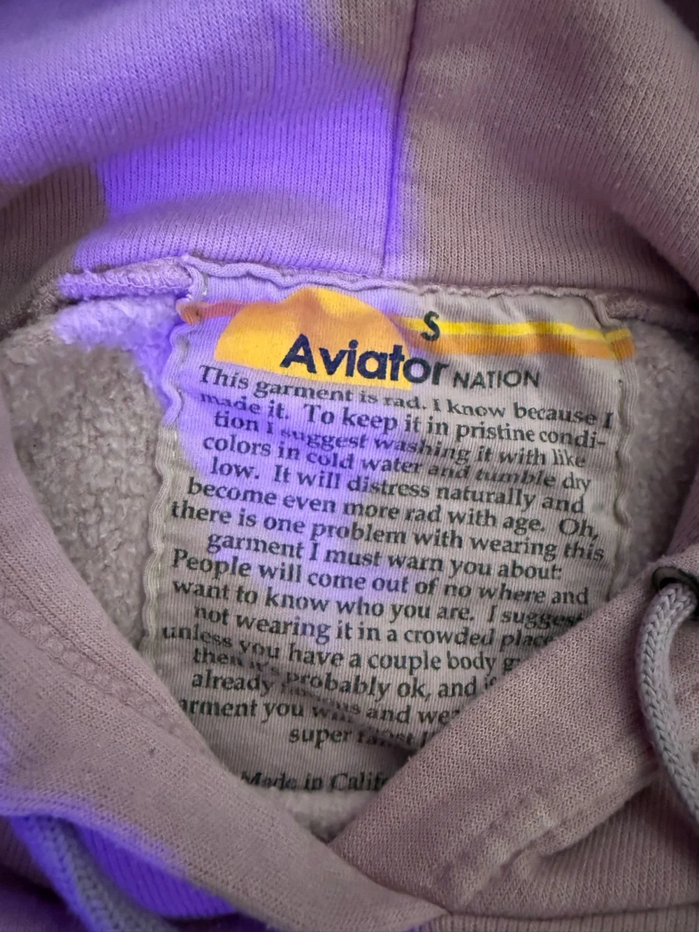 Purple aviator nation Sleeveless hoodie/ pool coverup with Rainbow Heart